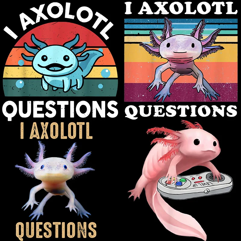 

I Axolotl Questions Iron On Patches Cute Axolotl Fish Playing Video Game Heat Transfer Thermal Sticker Household Iron On Clothes