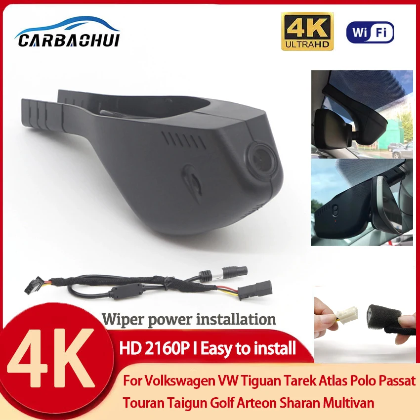 

Подключи и работай UHD 4K Автомобильный видеорегистратор для Volkswagen VW Tiguan Tarek Atlas Polo Passat Touran Taigun Golf Arteon Sharan Multivan