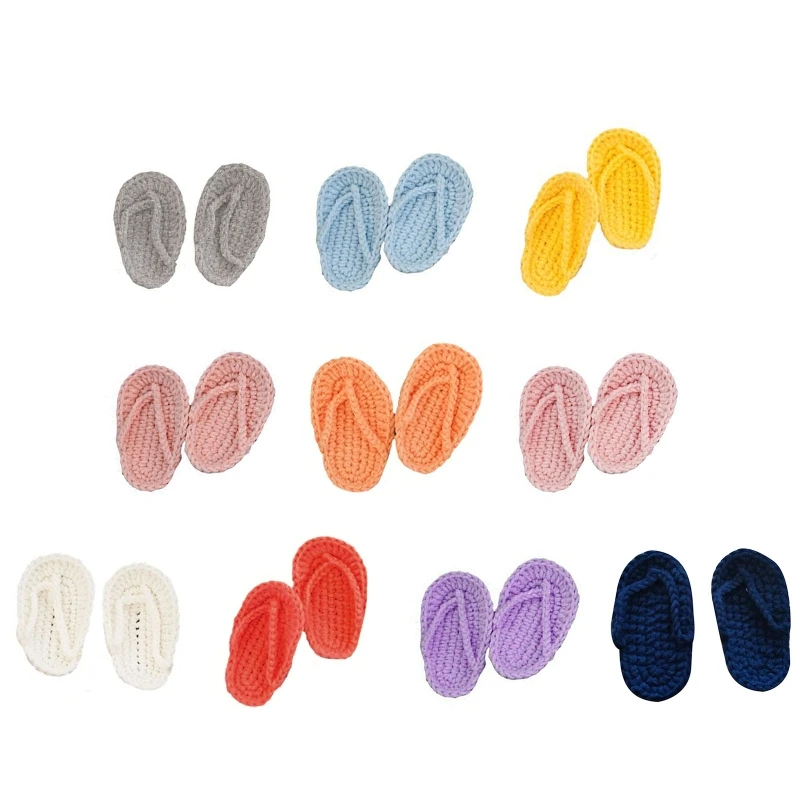 

57EE 2x Lovely Newborn Boys Girls Baby Photo Shoot Props Outfits Flip-flops