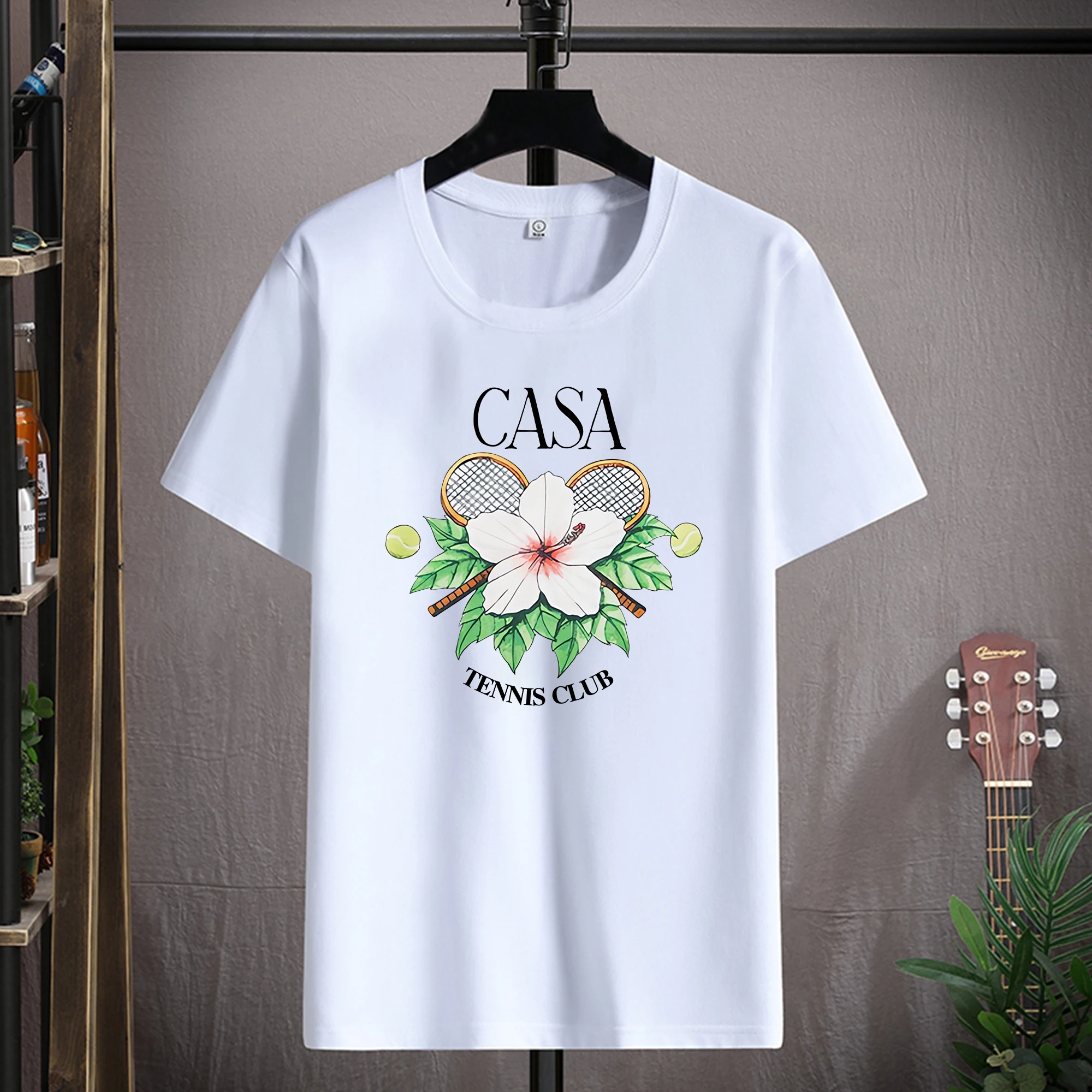 

2023 Summer Casablanca Dreamland Cloud printed Short sleeve CASA men's and women's loose vintage short sleeve tide brand T-shirt