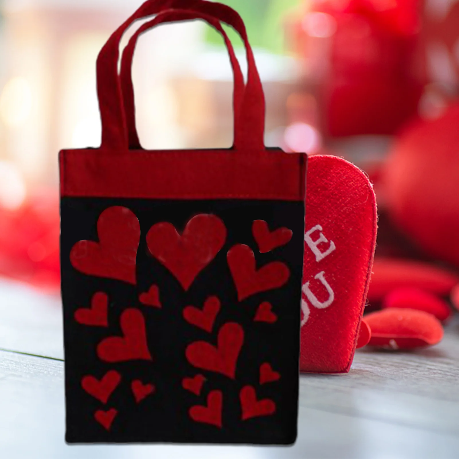 

Valentines Cloth Gift Bags Love Heart Carry Tote Bag Valentine’s Day Gift Bags With Handle For Birthdays Weddings Cookie