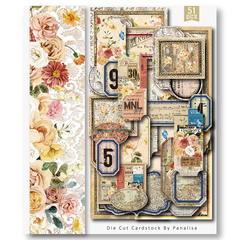 

51 шт., набор этикеток в винтажном стиле