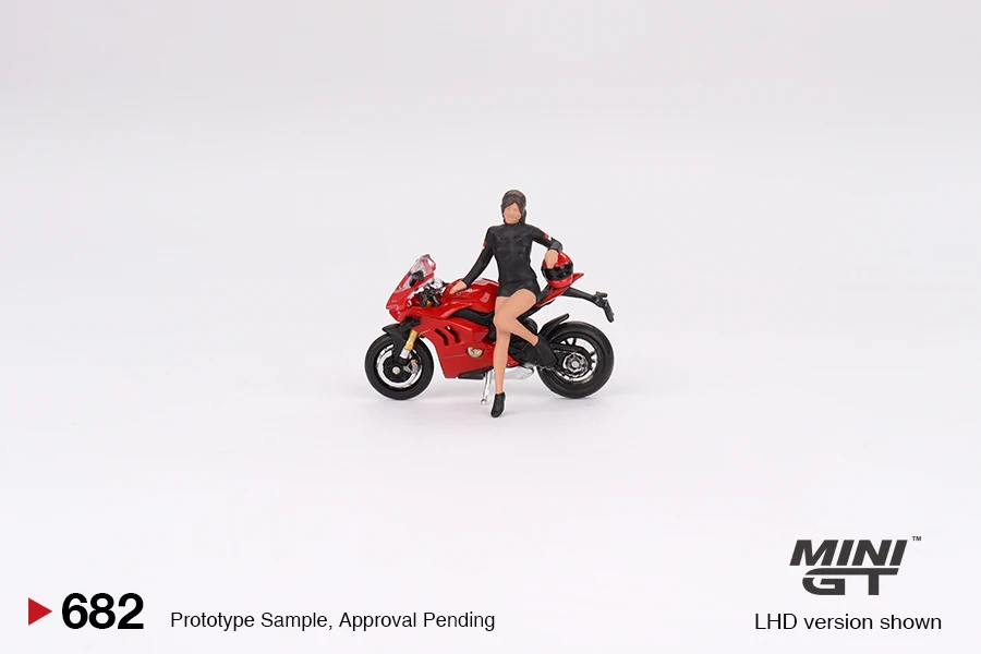 MiniGT 1:64 Ducati Panigale V4 с литой миниатюрной моделью Girl #682