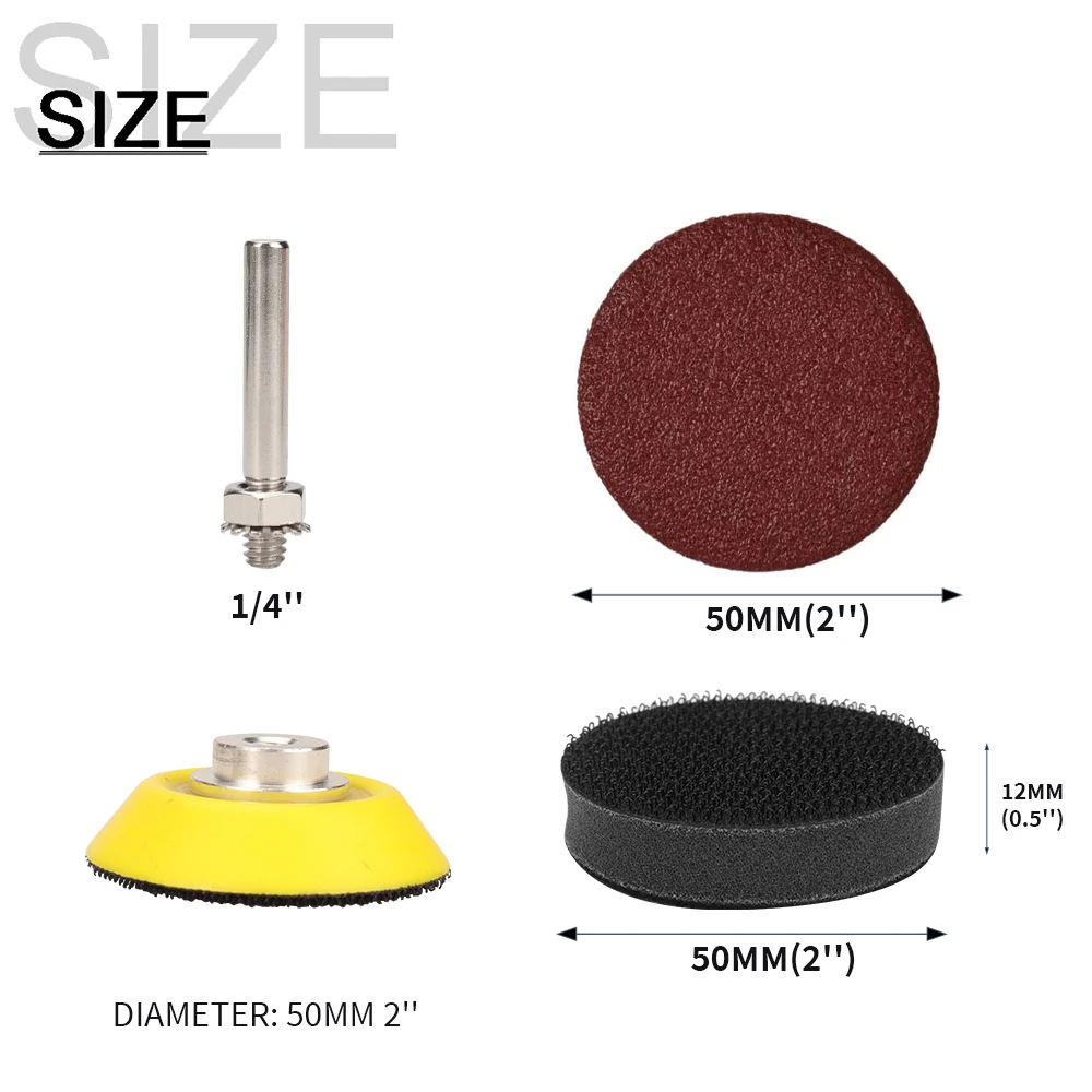Шлифовальный диск 100 шт. 50 мм 2 дюйма оксид алюминия зернистость 80-1000