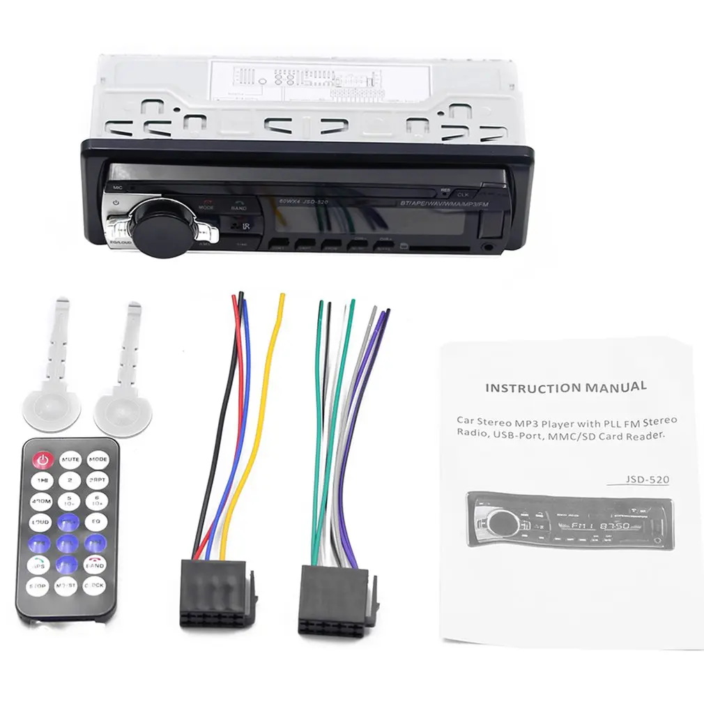 

Автомобильная аудиосистема 12 В, 1 DIN, с выходом Aux, SD, USB, MP3, FM-радио, с ЖК-дисплеем и дистанционным управлением
