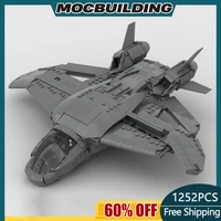 moc building block movie star quinjet sci fi style diy assembled aircraft model toys childrens gifts