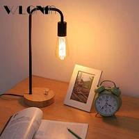 wlgnm retro desk light bedroom bedside dimmable night lights wrought iron wooden table lamp desktop creative home desk light