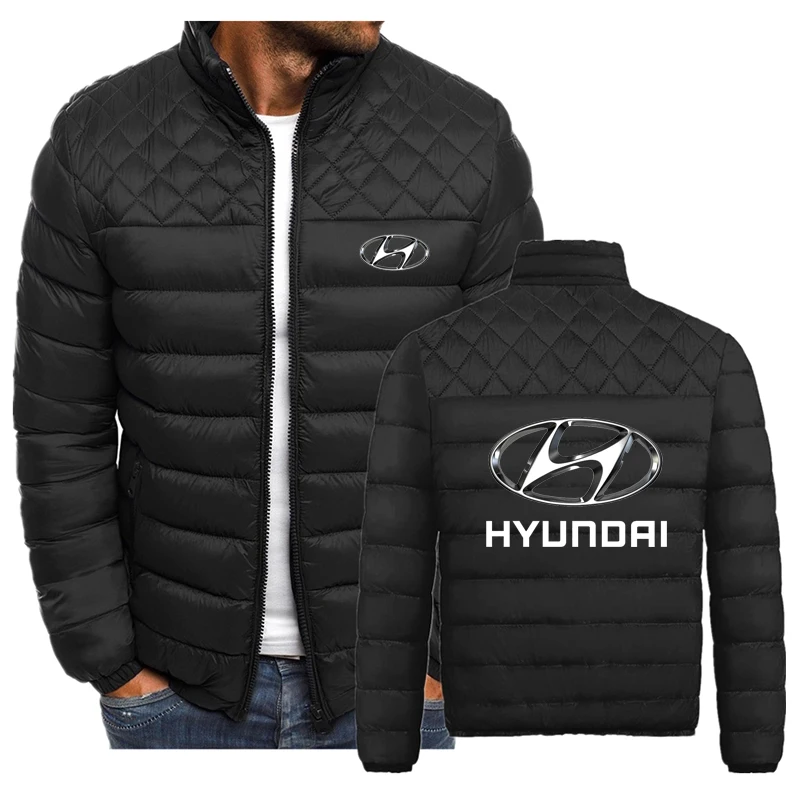 

HYUNDAI Fashion Casual Zipper Hoodies Men's Cotton Clothing Winter Warm Jackets Harajuku Male Stand Collar Tops Coats m01