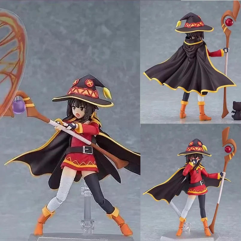

12cm Ver.Q Anime A blessing to this wonderful world Figure Figma#407 Megumin PVC Action Figure Collectible Model Toys Kid Gift