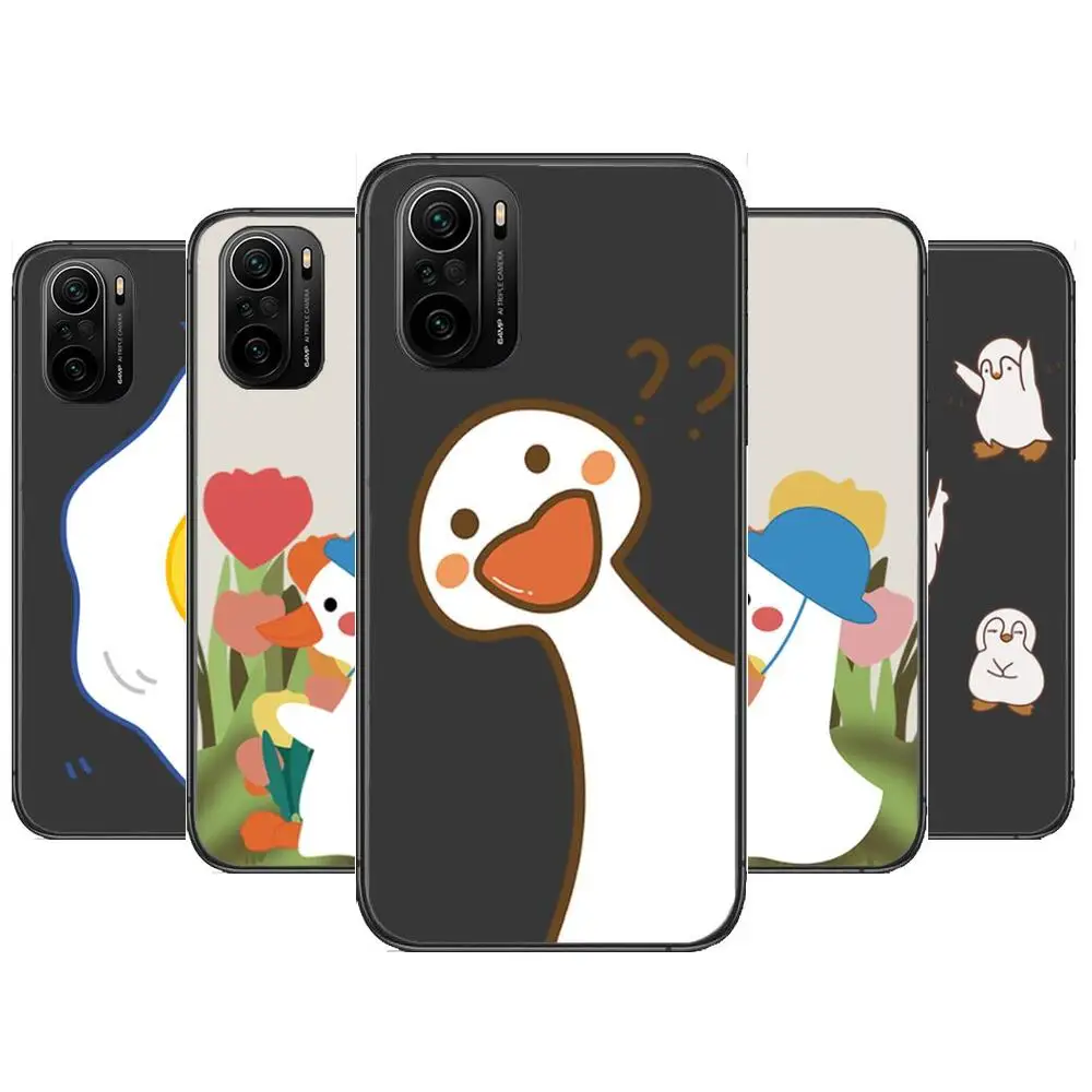 

Cute Duck Phone Case For xiaomi redmi POCO F1 F2 F3 X3 Pro M3 9C 10T Lite NFC Black Cover Silicone Back Prett mi 10 ultra covers