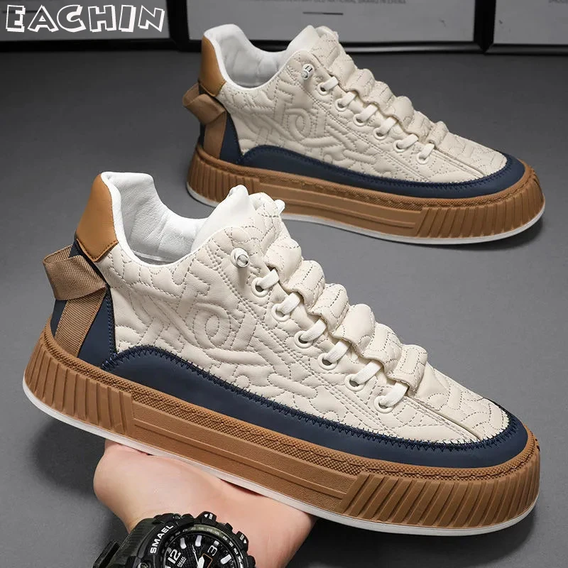 

EACHIN Spring Autumn Men's Shoes Fashion Chunky Sneakers Non-slip High Quality Men Casual Shoes Comfortable Outdoor Walking Shoe