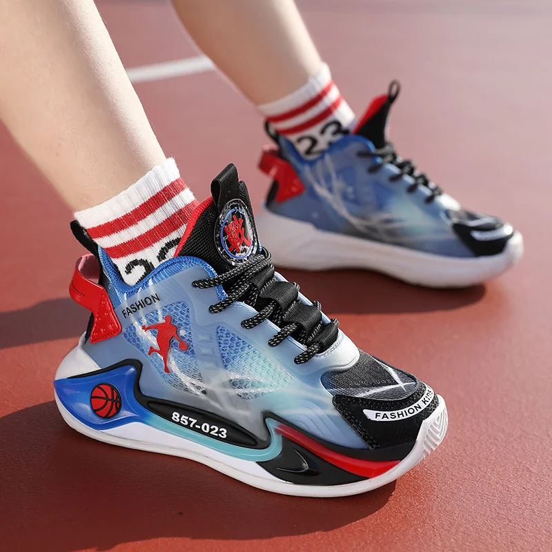 Kids Brand Basketball Shoes Children's Fashion Sports Shoes Breathable Boys Sneakers Non-slip Girls Casual Walking Shoes Tenis