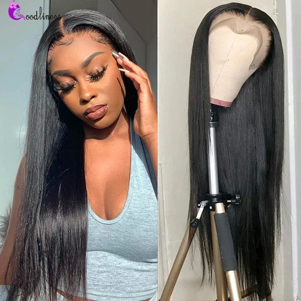 13x4 Lace Front Human Hair Wig HD Transparent Straight Lace Wig 4x4 Closure Wig Brazilian Straight Lace Frontal Wig For Women