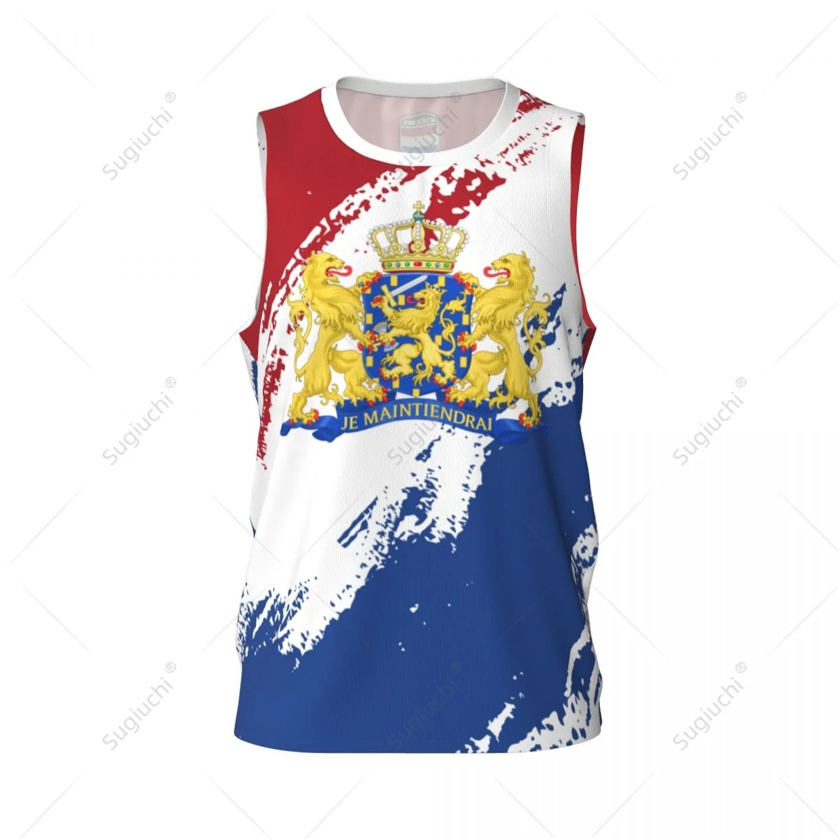 Мужская баскетбольная спортивная футболка с флагом Нидерландов для бега фитнеса