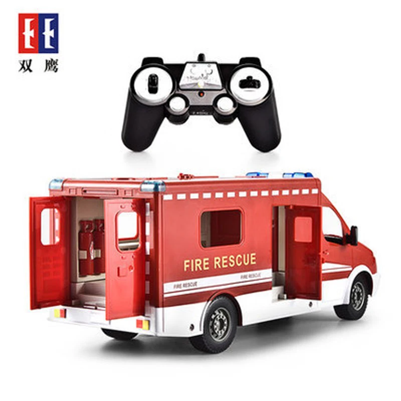 Double E E671 RC Fire Trcuk 2.4G Remote Control Fire Rescue Vehicle 119 Emergency Ambulance City Car Model Toys Gifts for Boys enlarge