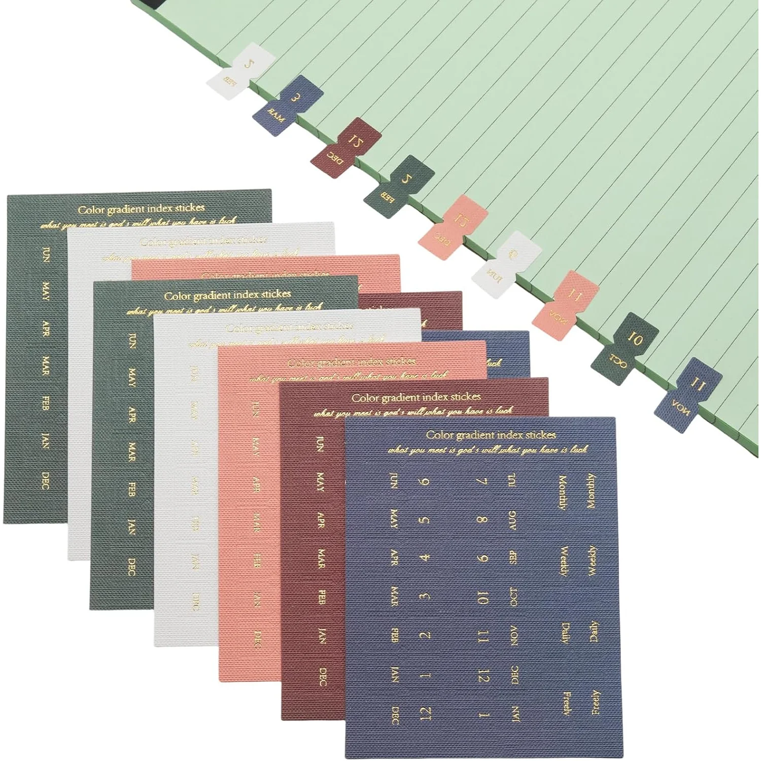 

Набор Из 10 Самоклеящихся Стикеров-календарей С Градиентным Цветом, Для Ежемесячных Планов, Разделенных Страниц