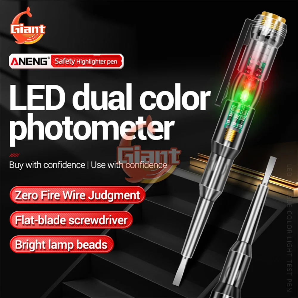 

B12 Voltimetro Amperimetro Digital Tester 24-250V Electric Screwdriver Probe With Indicator Light Test Pen Sensor Voltage Tester