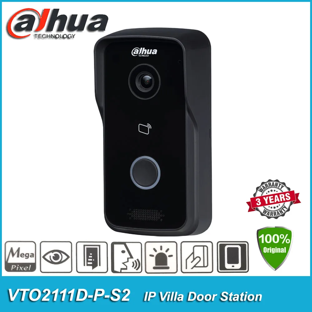 

Оригинальный Dahua DHI-VTO2111D-P-S2 P2P IR POE видеодомофон IP дверная станция для виллы внешнее управление двумя замками