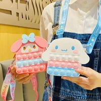 anime cinnamoroll melody silicone storage bag bubble case messenger purse antistress fidget toys squishy stress for kids gift