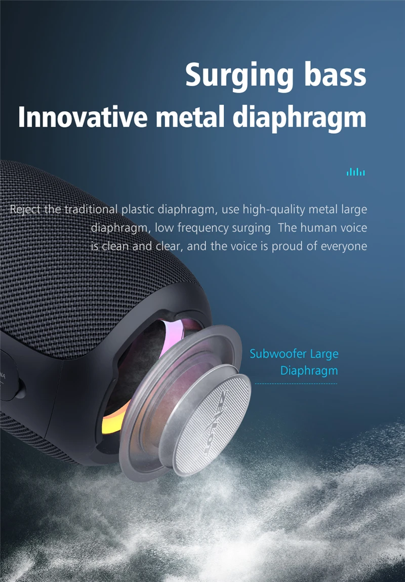 Портативные bluetooth колонки высокой мощности с аккумулятором 4400 мА/ч 20 Вт Hi-Fi стерео