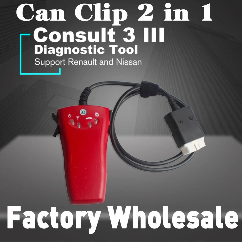 

Newest 2 in 1 Diagnostic Tool For Renault CAN Clip V172 V178 Consult 3 III Nissan Scanner Auto Self-diagnostic Tools