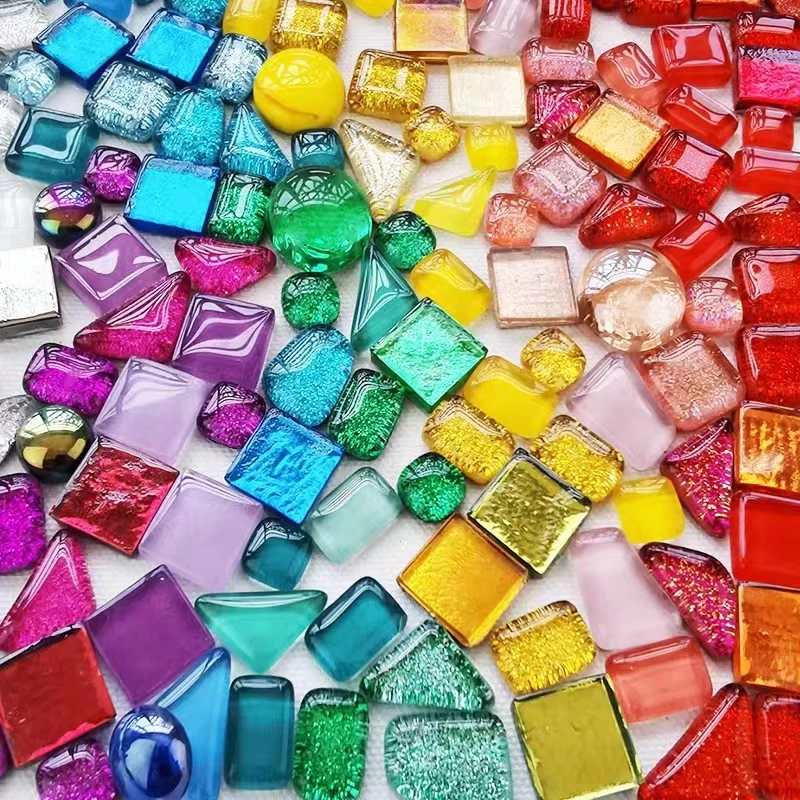 Incraftables Glass Mosaic Tiles for Crafts (530 Pieces) Stained Mosaic  Glass Pcs w/ Adhesive Glue