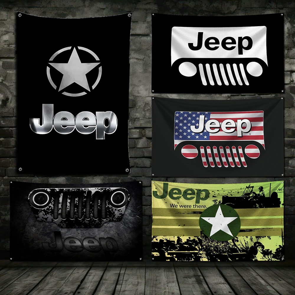 3x5 футов внедорожный J-Jeeps автомобильный флаг полиэстер с цифровой печатью баннер