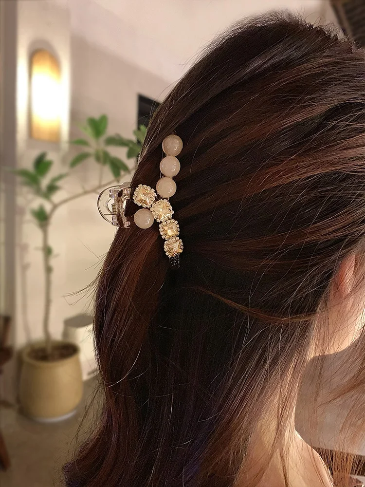 Новая высококачественная женская сетчатая заколка с ромбовидной ручкой красная