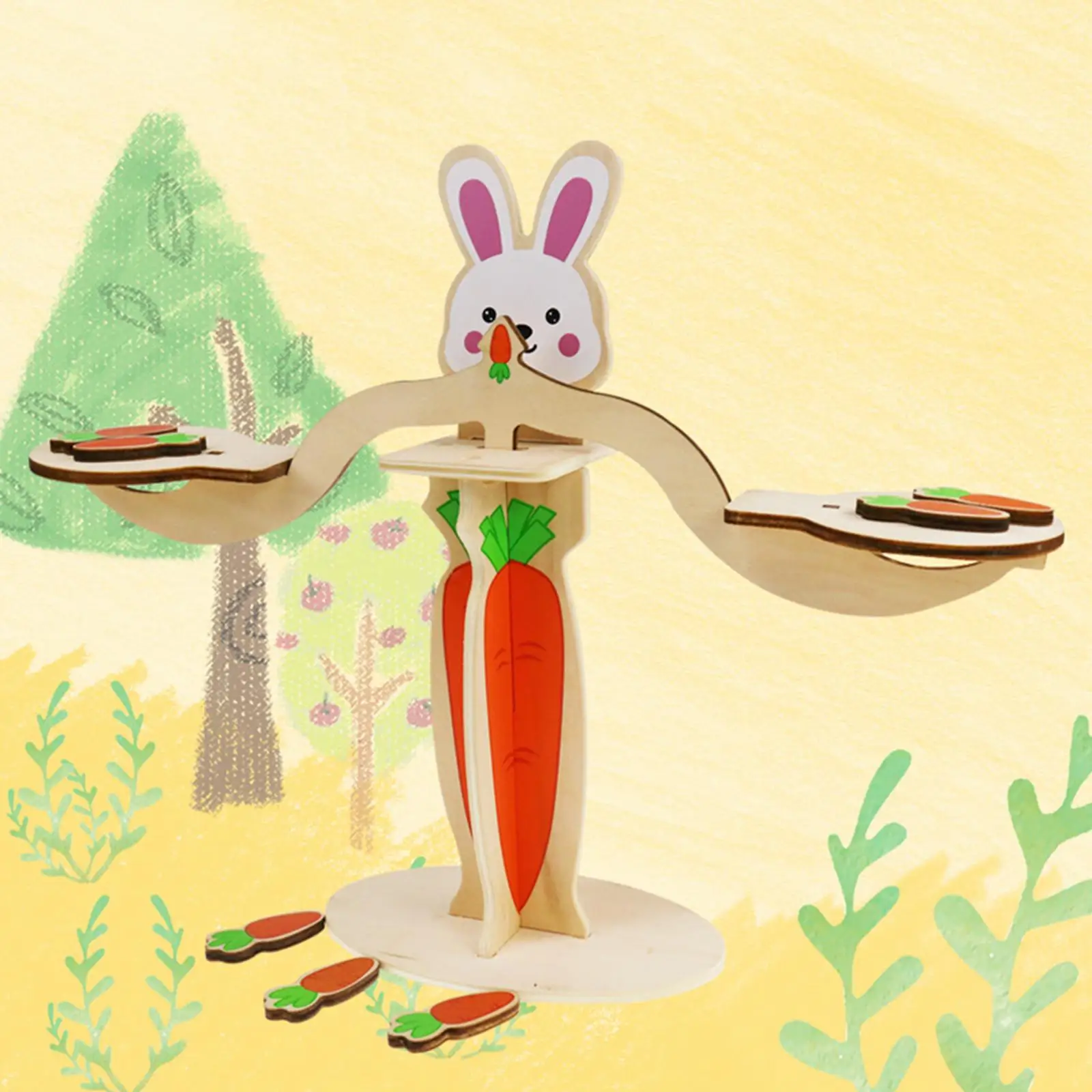 

Милые деревянные весы с балансировкой, образовательные инструменты, математическая игра для фотографий