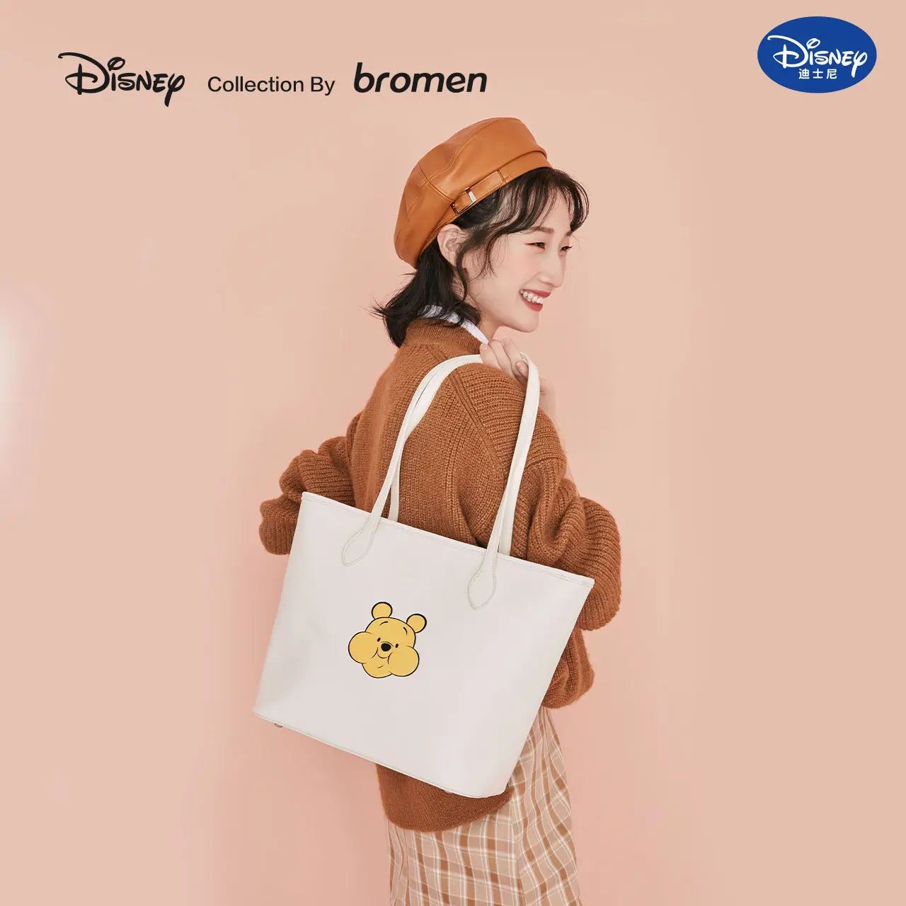 

2022 New Disney Pooh Bear Women Canvas Shoulder Bags Fashion Eco Tote Bag Cartoon Shopping Bags Beach Bag Bag for Women