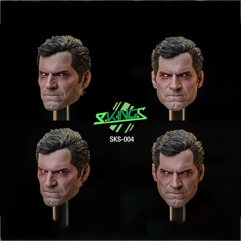 

1/6 S.KING.S SKS-004 Men's Figure Accessory Angry Hero Head Sculpt Model with Eyes Lighting Carved for 12'' Soldier Action