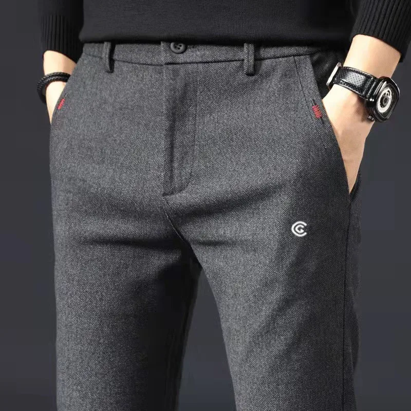 new high-quality golf men's new autumn and winter casual pants golf stretch thick plush pants business casual pants brand pants