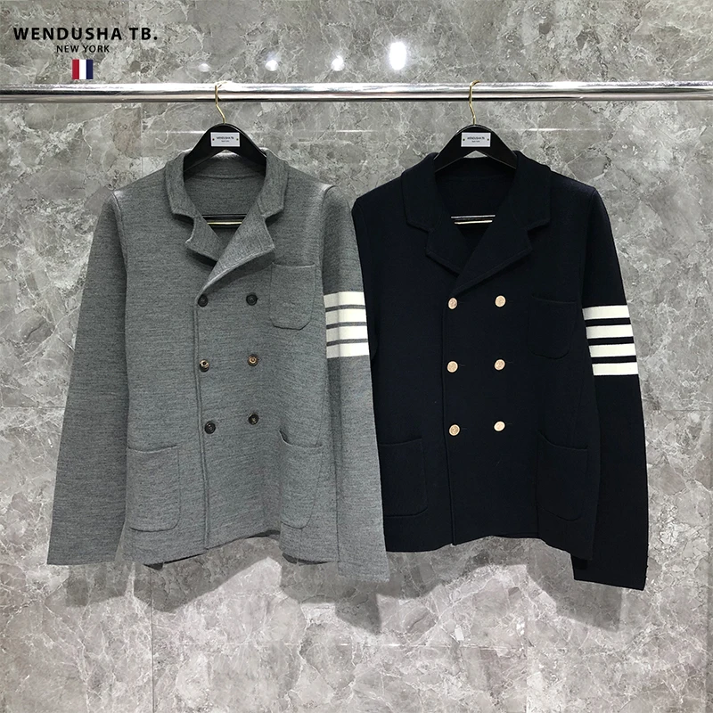 

Пальто TB для мужчин и женщин осень и зима большой повседневный костюм корейский модный топ двубортный костюм вязаное пальто