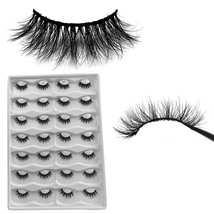 

1/14/30 Pairs Wispy Mink Lashes Fluffy Eye Lashes Natural Look 5D Volume 16mm Fake Eyelashes Pack