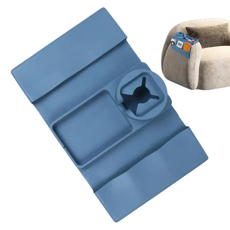 

Couch Cup Holder Tray Silicone Sofa Table Couch Holder Portable Armrest Remote Control And Cellphone Organizer Holder For Coffee