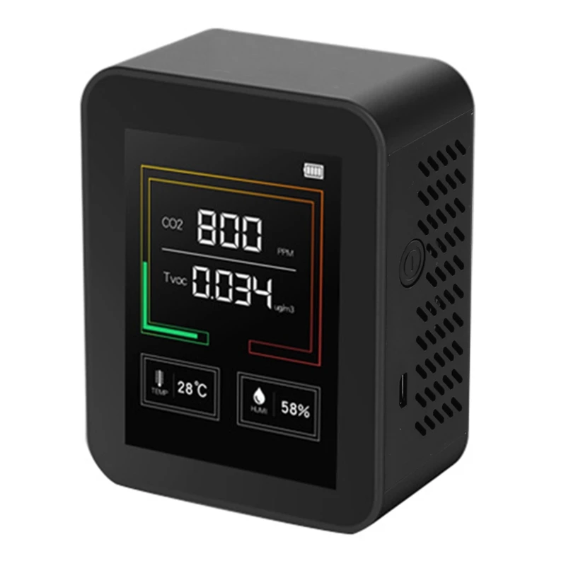 

Indoor Air Quality Monitor Lcd Digital co2 Air Quality Meters Real Time TFT Intelligent Air Quality Sensor Tester co2 Detector