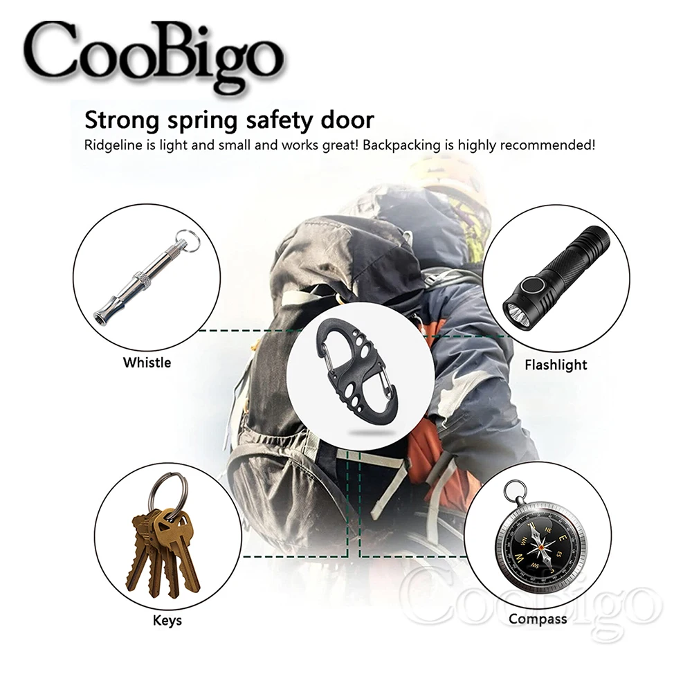 Набор пластиковых карабин 10 шт. с пружинным зажимом S-образная пряжка