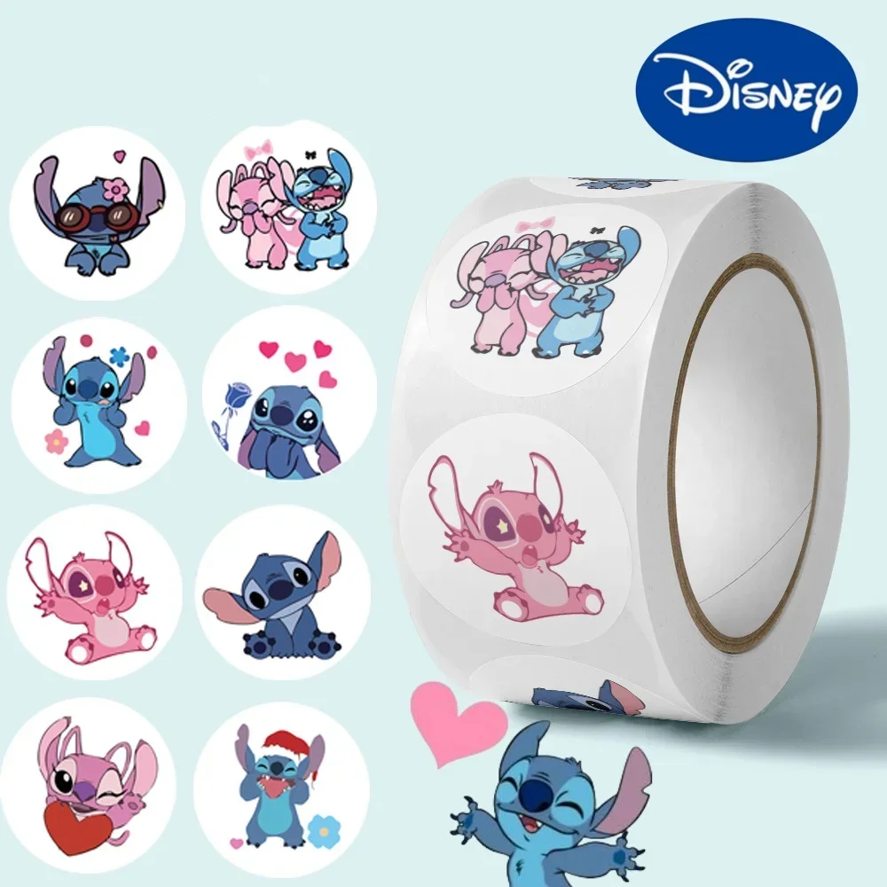 Фото 500 шт. Kawaii Stitch Diy наклейки аниме печать этикетка декоративные мультяшные детские вечерние конфеты наклейки рулоны наклейки игрушки №1