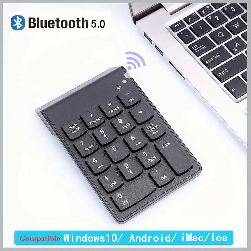 

Small-size Bluetooth Numeric Keypad Numpad 18 Keys Digital Keyboard for Accounting Teller Laptop Notebook Tablets USB Mini Pad