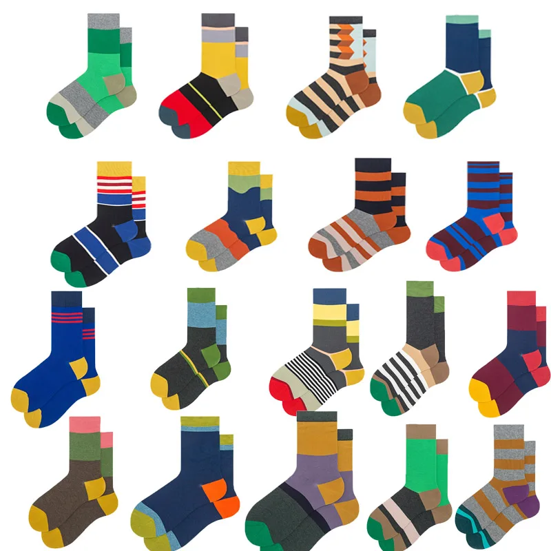 

Men's Fashion Japanese-style Multi-match Striped Geometric Color Hose