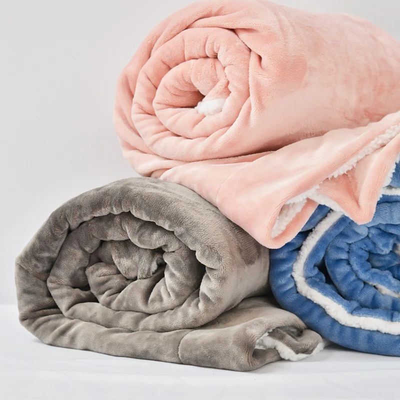 

Sherpa Weighted Blanket for Bed Plain Berber Fleece Throw Blanket Winter Sofa Couch Cover Warm Shawl Cape