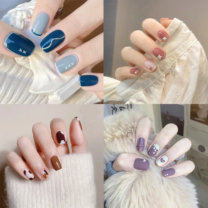 

Nails Self-adhesive Removable Wear Full Cover Artificial Manicure Patch Nail Tips For Woman