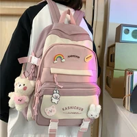 cute popular fashion new girl student school bag multi pocket large capacity outdoor leisure waterproof nylon womens backpack