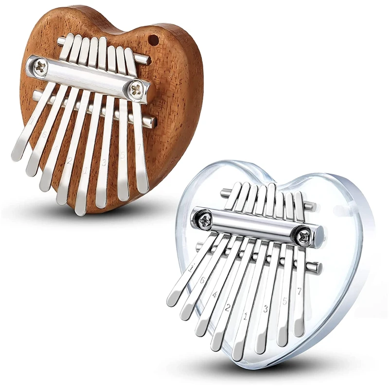 

2 упаковки мини пианино Kalimba для большого пальца 8 ключей портативное пианино для пальцев с цепочкой для начинающих карманные музыкальные по...