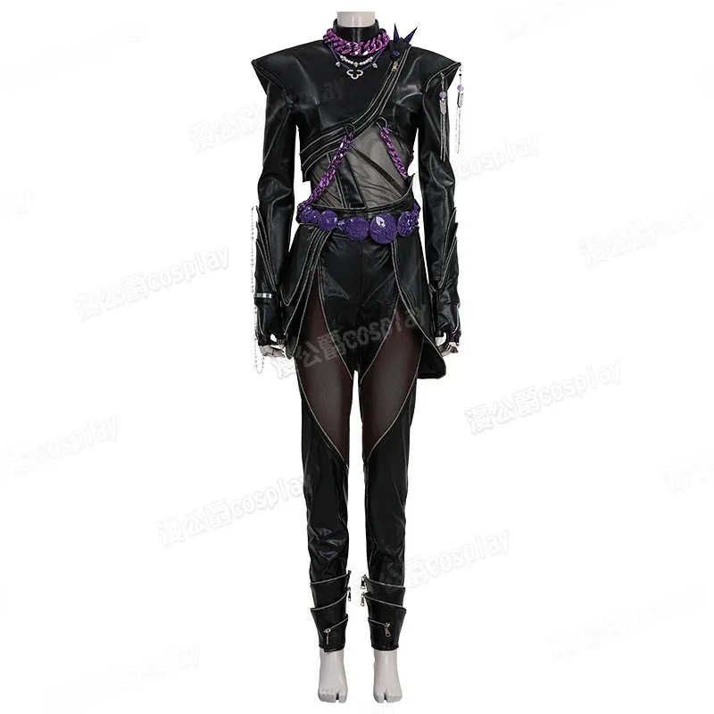 Фото KPOP Huntress Witch Group Lumi Косплей-готический кожаный сценический наряд в стиле панк-женский костюм для выступлений на мероприятиях Kpop и косплей №5