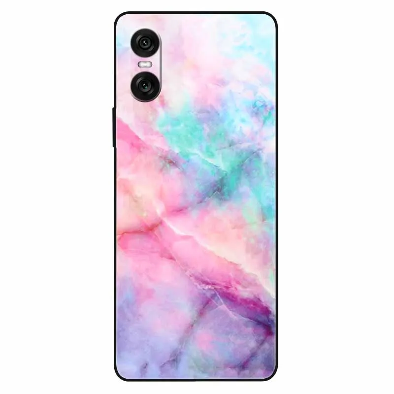 Чехол для Sony Xperia 10 VI силиконовый мраморный мягкий чехол крутые чехлы с принтом 1