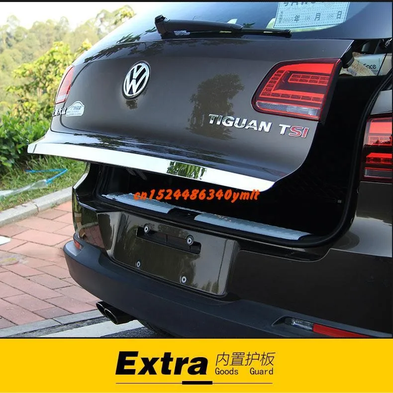 

Car styling For Volkswagen Tiguan 2010-2018 Rear Boot Door Trunk Cover Trim Tailgate Garnish Molding Strip Car Accessories