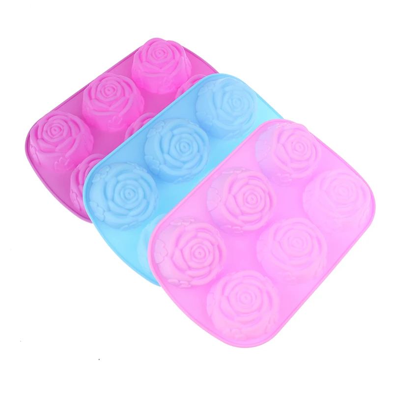 

Flower 3D Silicone Molder Chocolate Rose Molder 6 flower Mold Cake Decoration Soap Molder