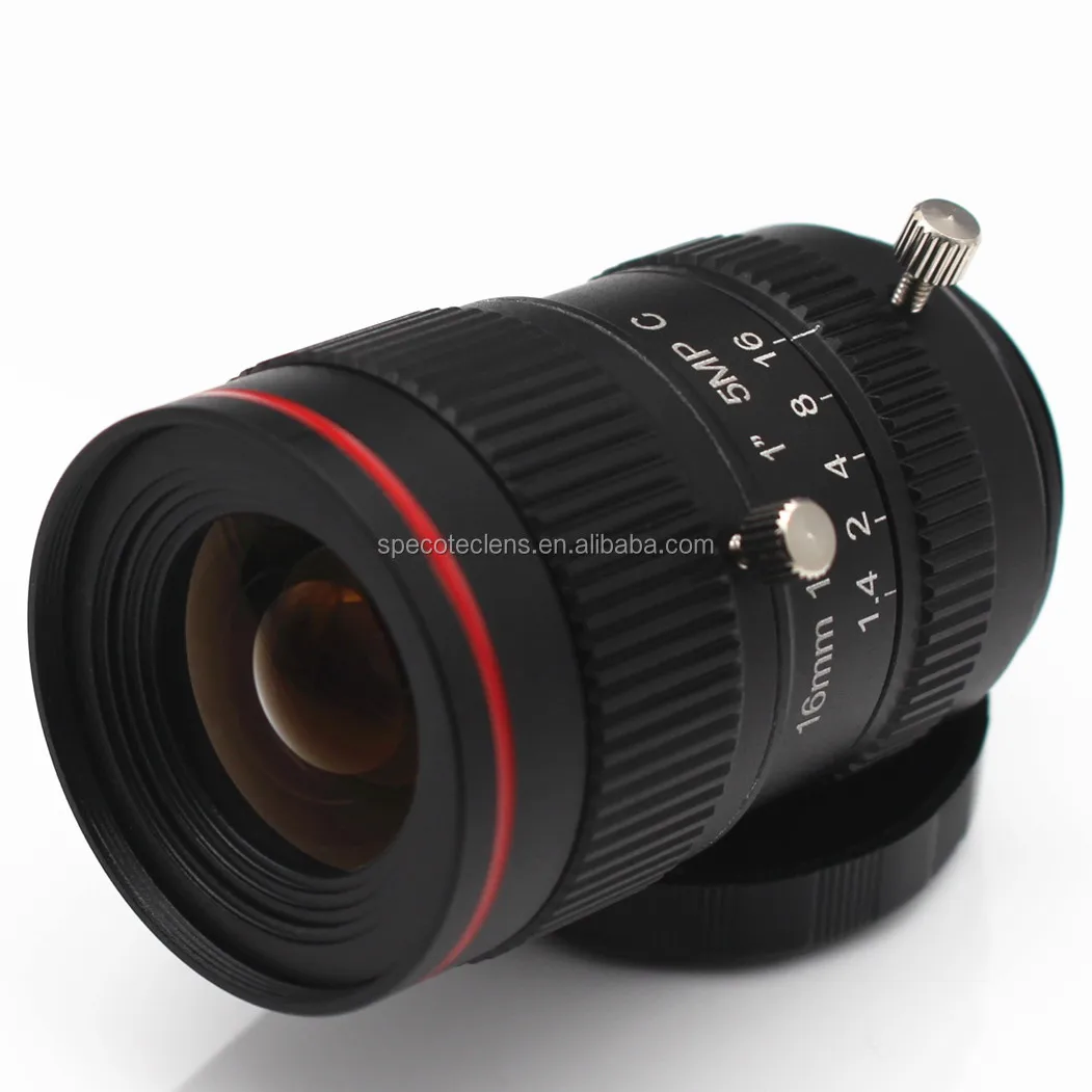 

Fixed Focus C Mount CCTV 5MP Machine Vision Industrial Lens 16mm Low Distortion