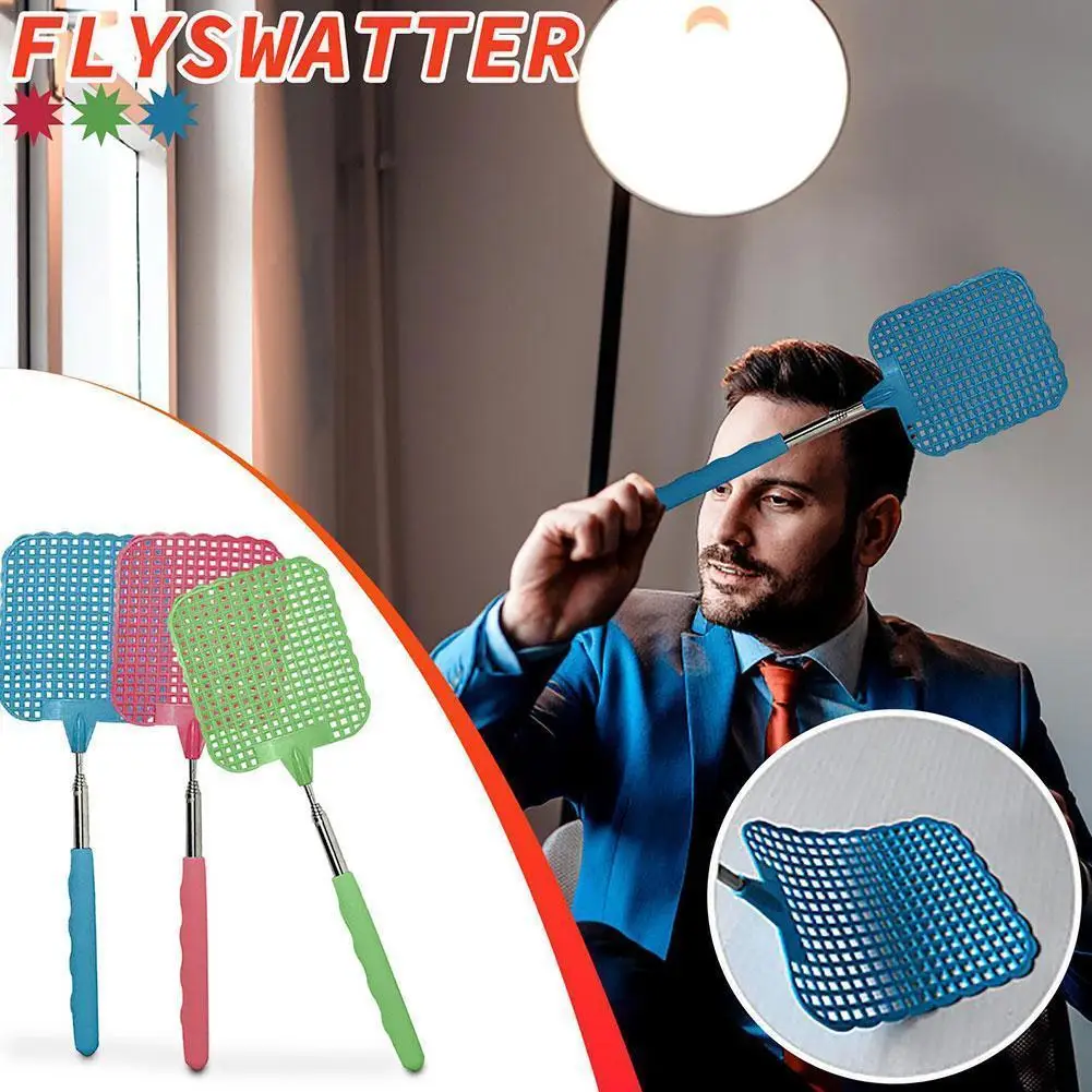 

Portable Fly Swatters Telescopic Extendable Fly Swatter Prevent Pest Mosquito Killler Flies Trap Retractable Swatter Garden Supp
